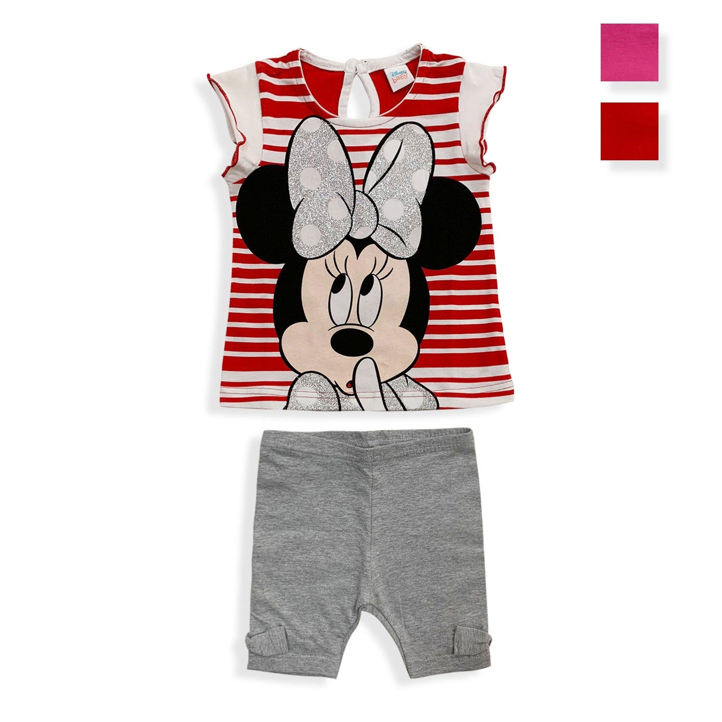 Completino Disney Minnie Mouse in cotone mezze maniche neonato bambina 5493