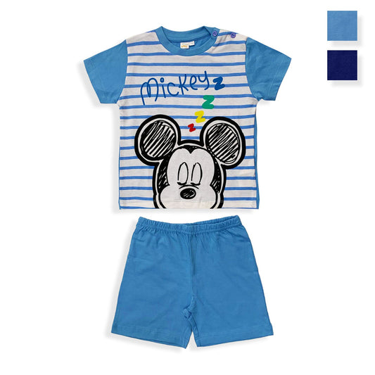 Pigiama Disney Mickey Mouse in cotone mezze maniche neonato bambino 5512