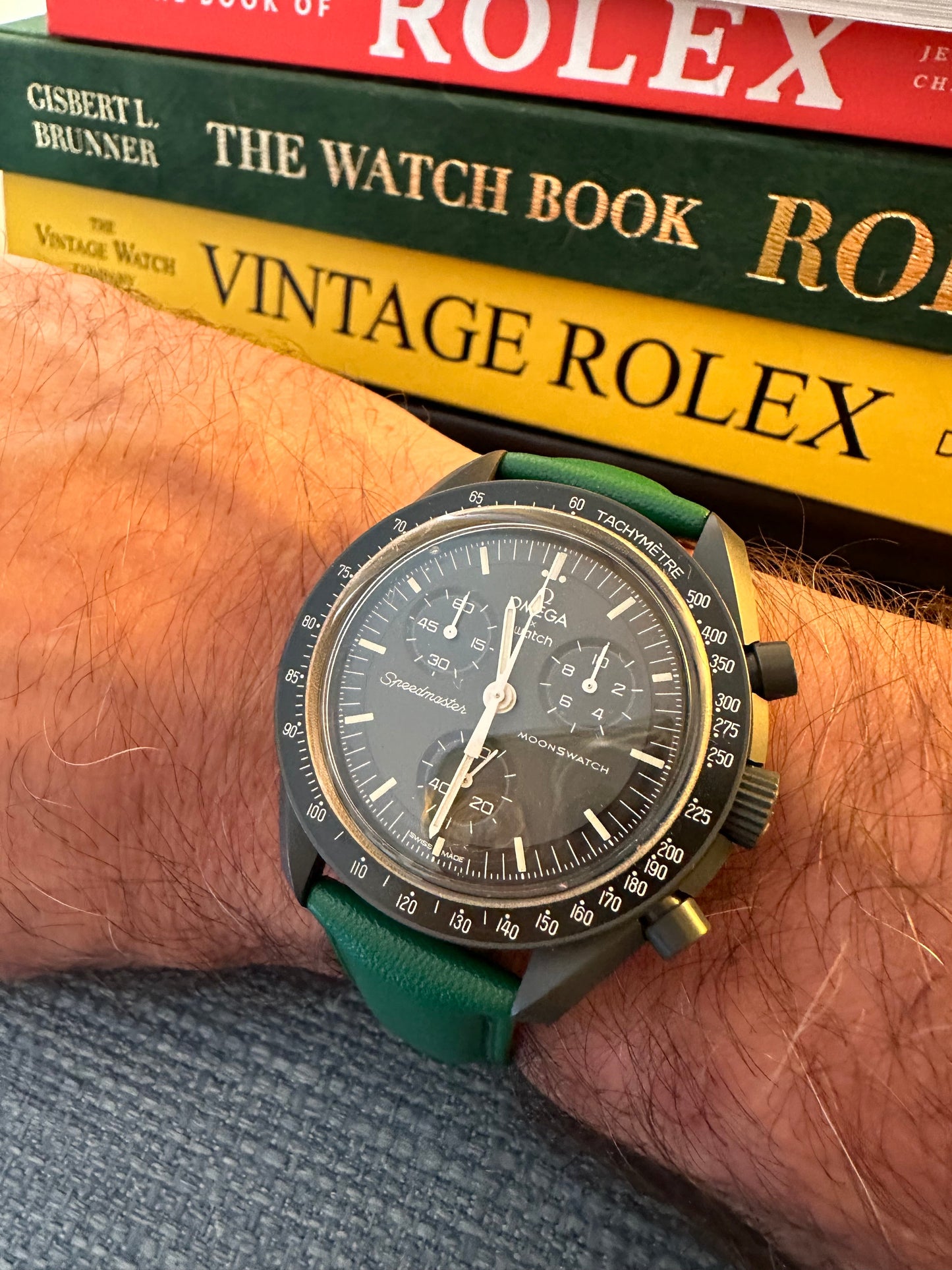 Cinturini PELLE IMBOTTITA di qualità per Omega x Swatch