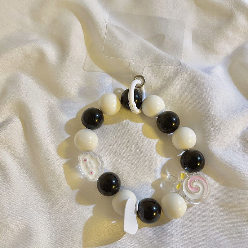 Custodia universale per telefono con cordino a catena con perline grandi della serie String Color