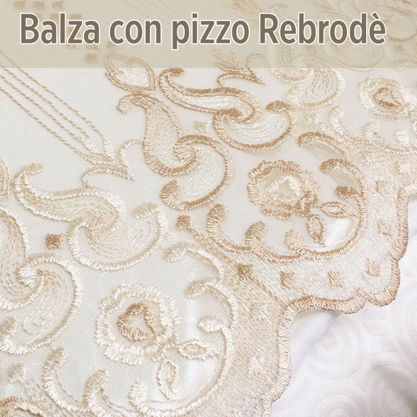 Trapunta piumone invernale letto matrimoniale Renato Balestra con pizzo 5524