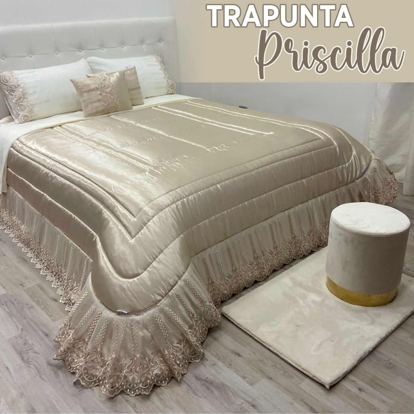 Trapunta piumone invernale letto matrimoniale Renato Balestra con pizzo 5524
