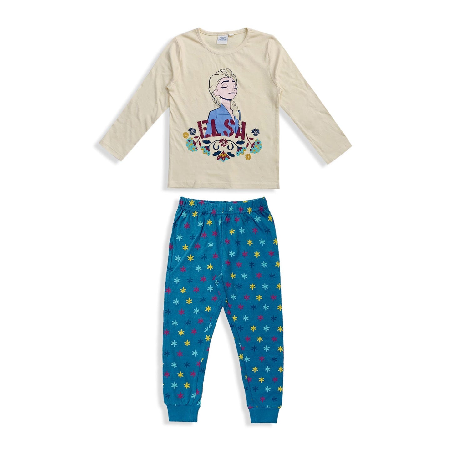 Pigiama Disney Frozen Elsa maniche lunghe bambina ufficiale in cotone 5528