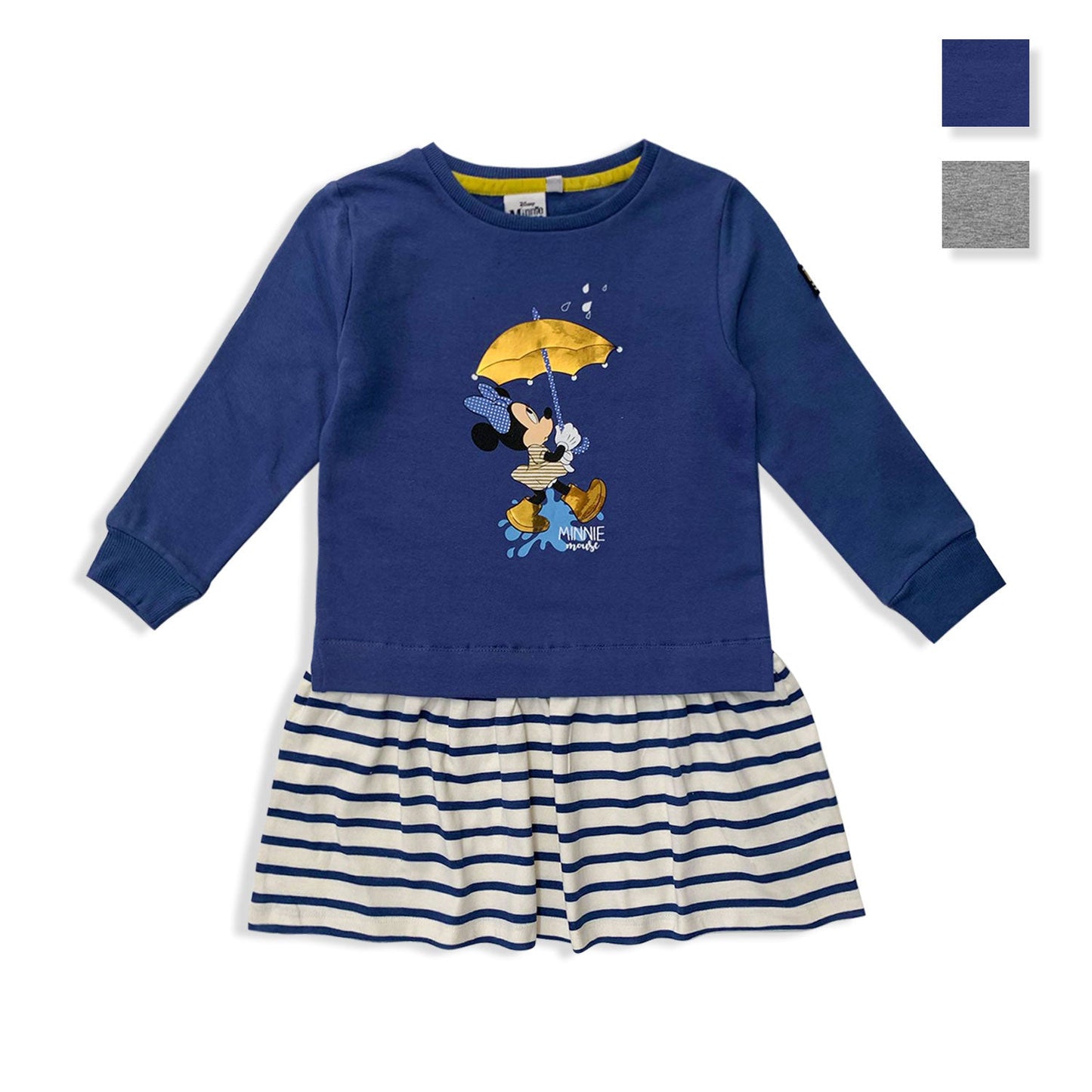 Abito bambina Disney Minnie Mouse vestito stampato in cotone maniche lunghe 5535