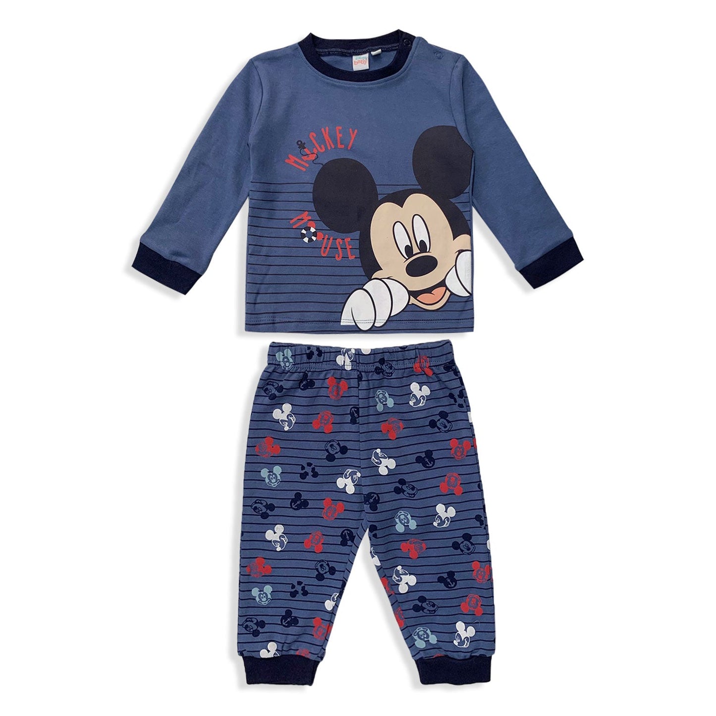 Pigiama bimbo Disney Mickey Mouse cotone maniche lunghe neonato bambino 5537