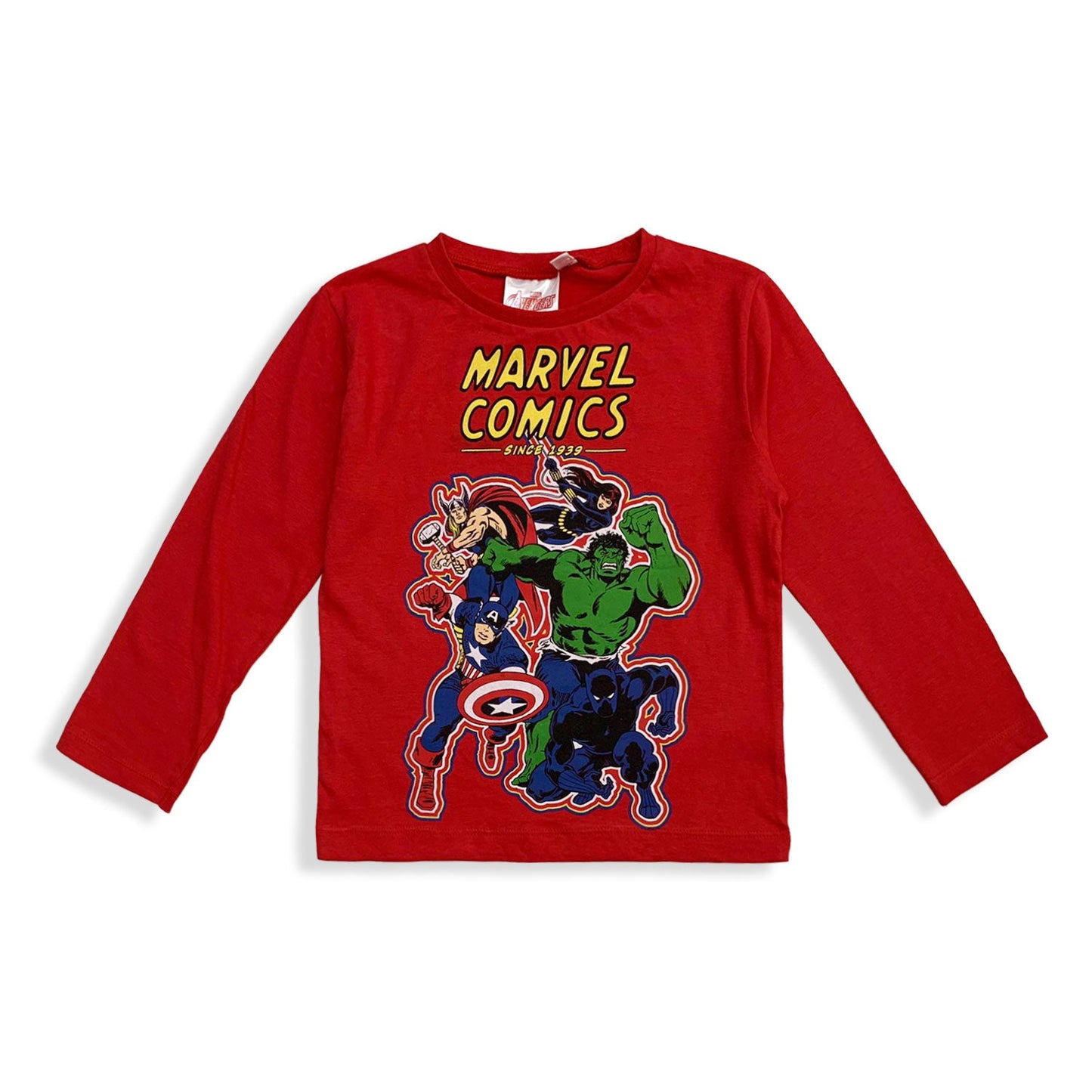 Maglia Marvel Avengers maglietta bambino maniche lunghe in cotone ufficiale 5560
