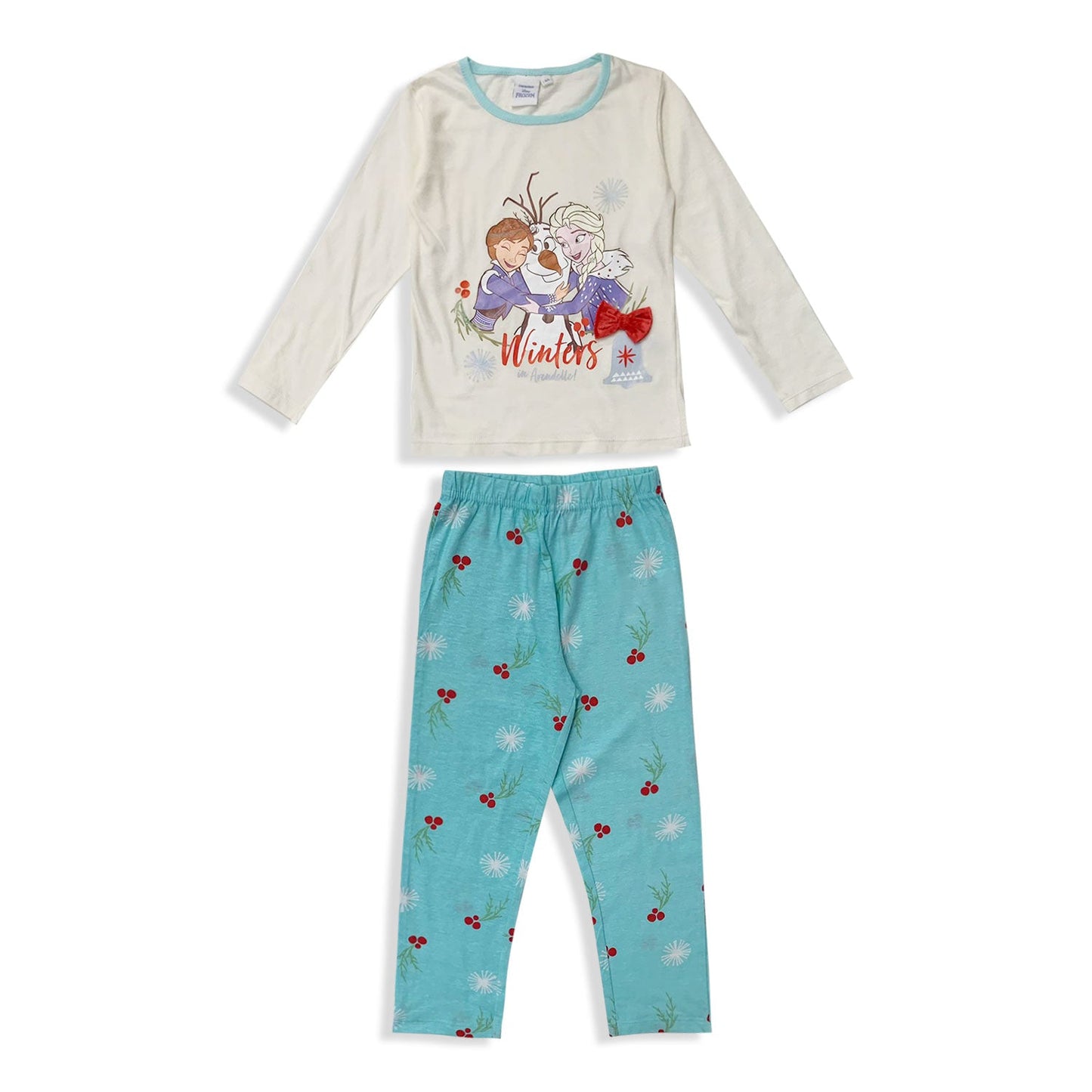 Pigiama Disney Frozen Elsa maniche lunghe bambina ufficiale in cotone 5568