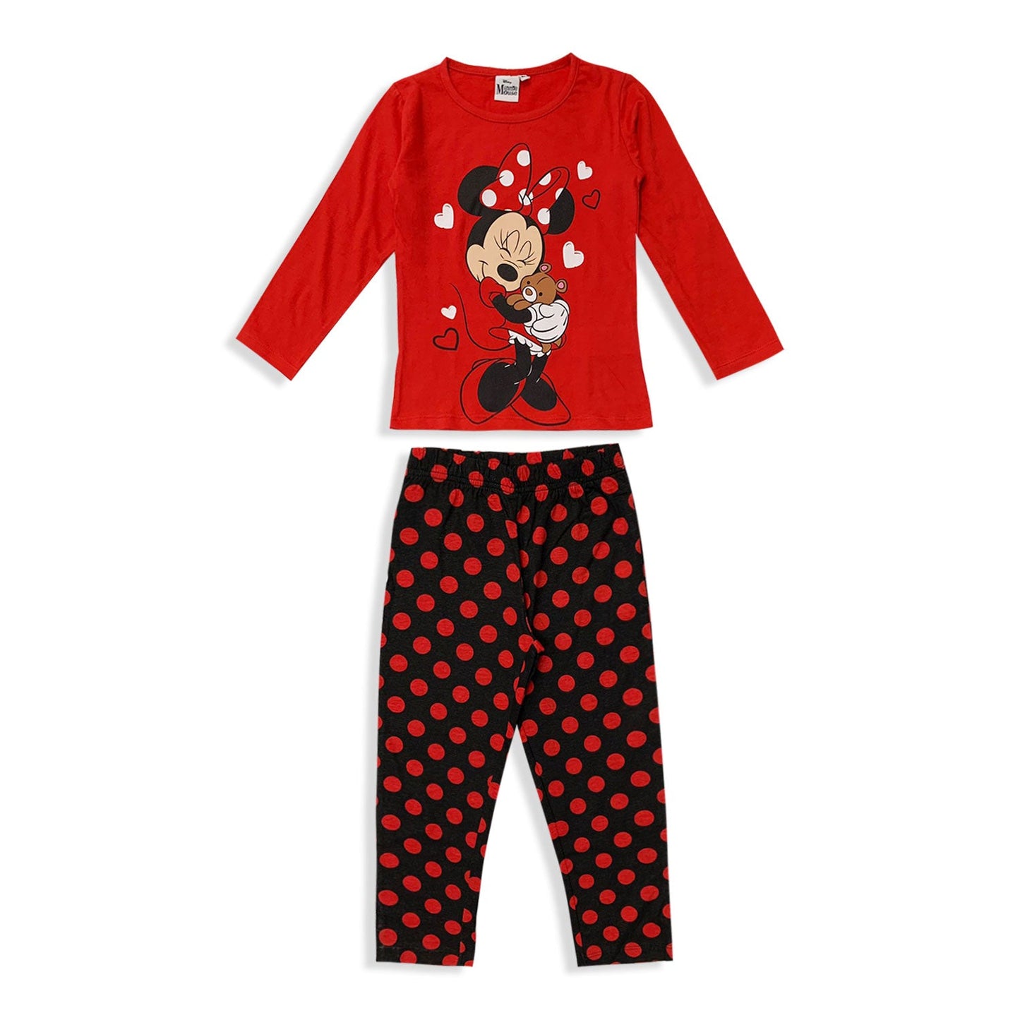 Pigiama Disney Minnie Mouse lungo bimba ufficiale in cotone bambina 5569