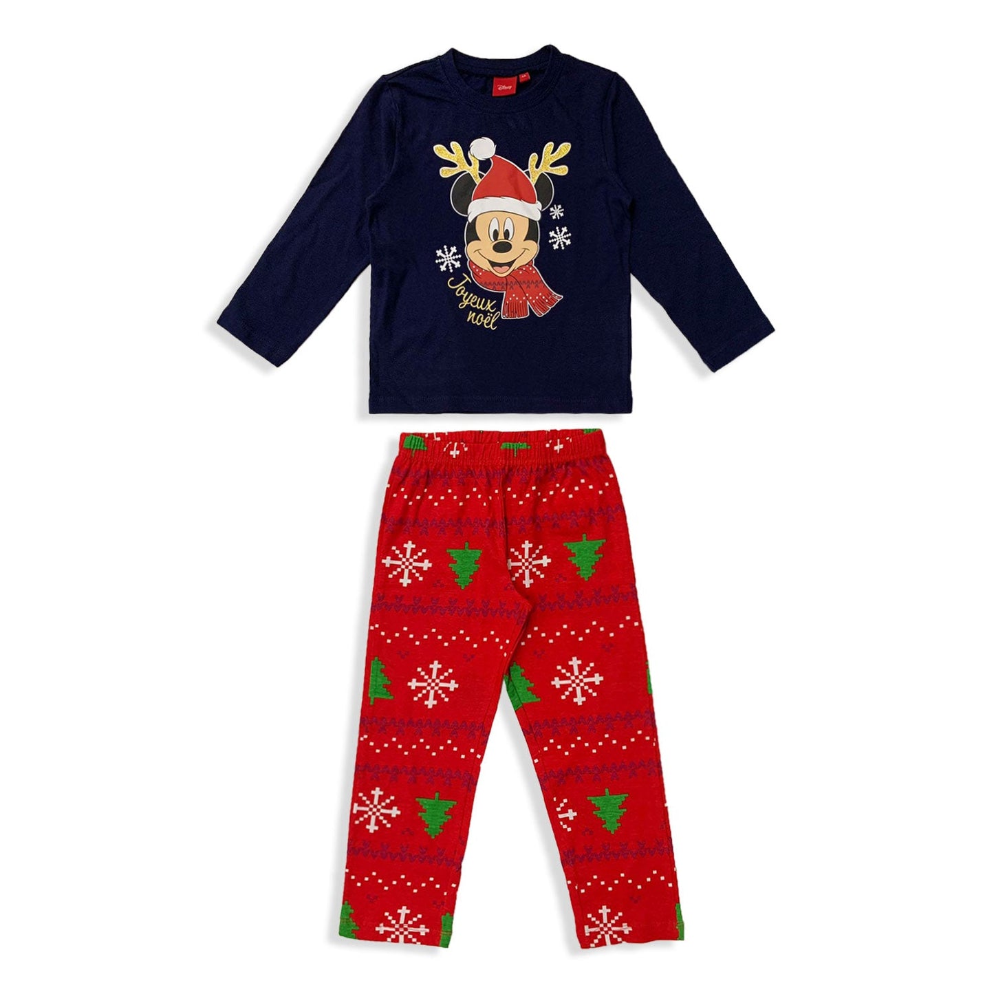 Pigiama natalizio Disney Mickey Mouse lungo maniche lunghe cotone bambino 5573