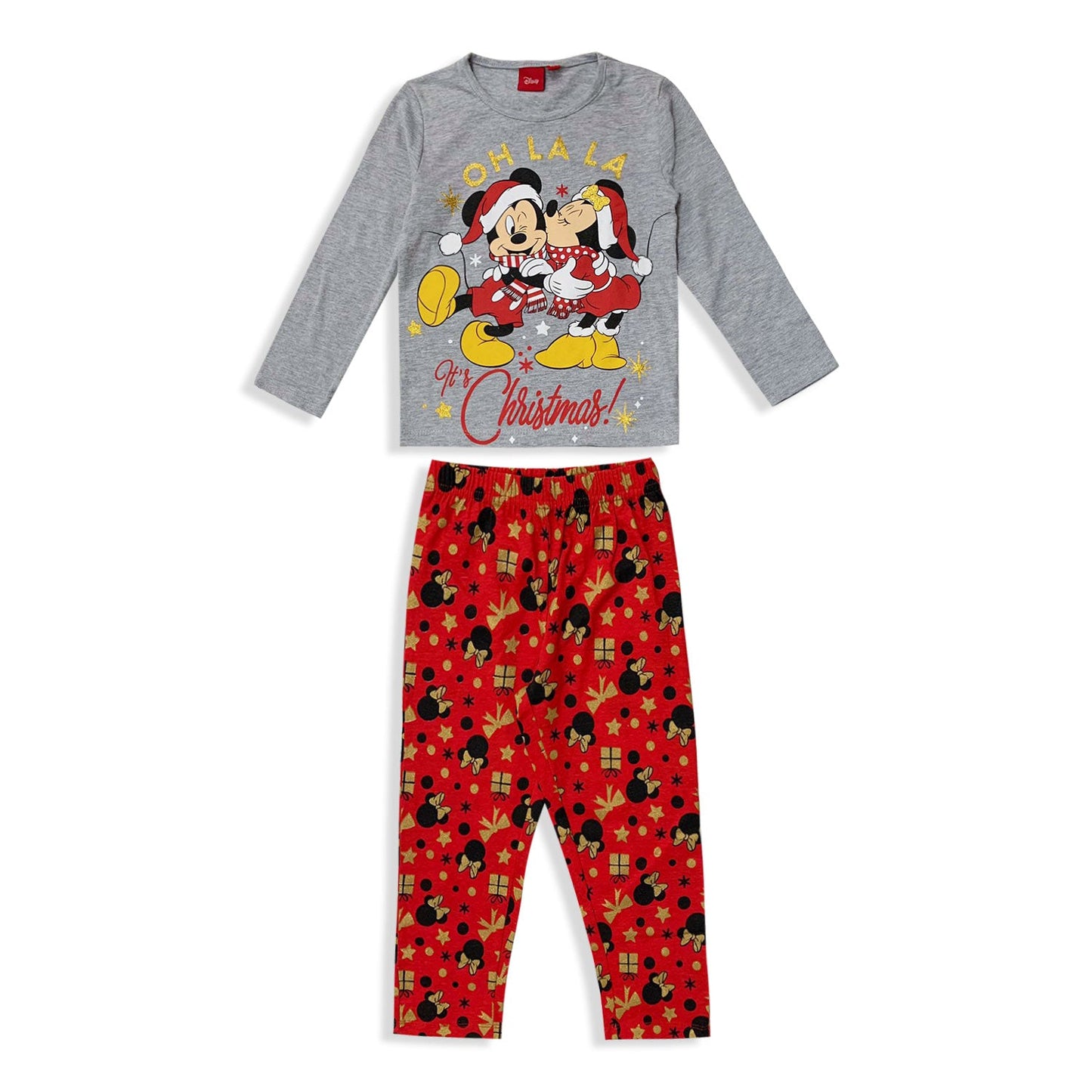 Pigiama natalizio Disney Mickey Mouse lungo maniche lunghe cotone bambina 5574