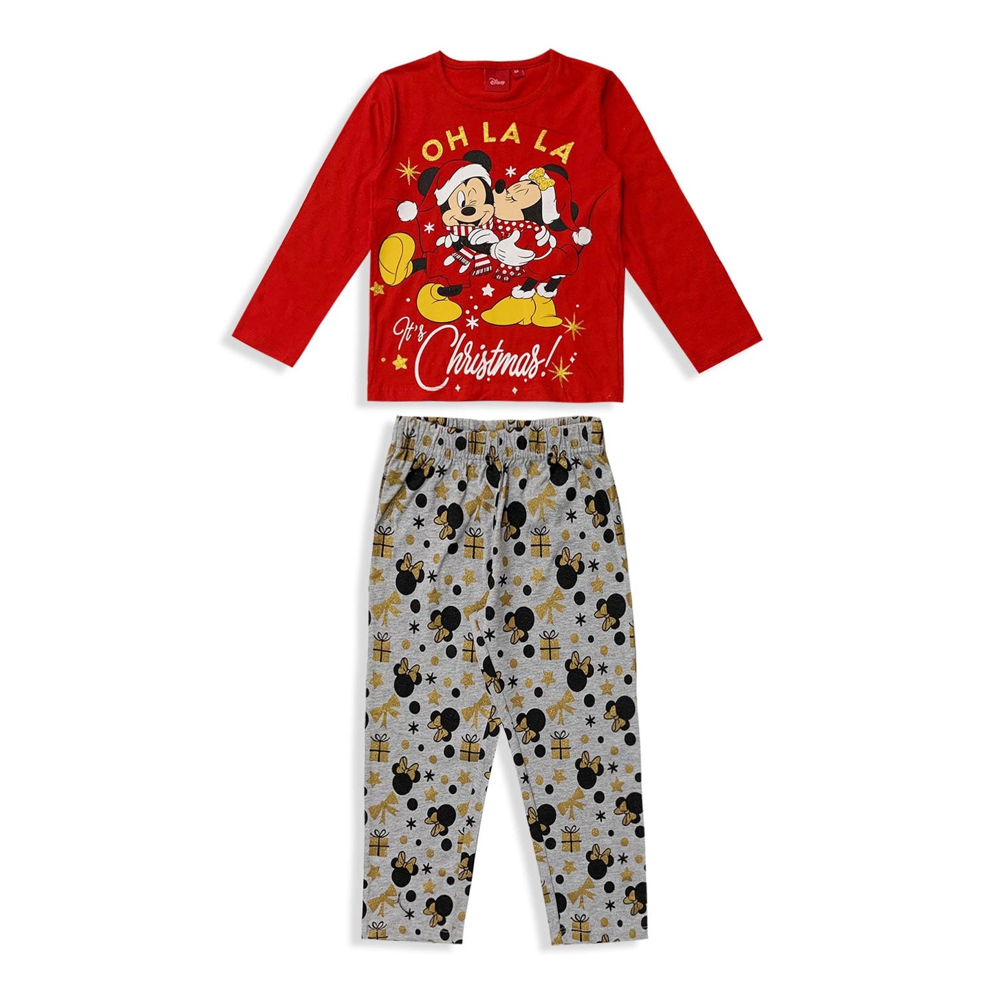 Pigiama natalizio Disney Mickey Mouse lungo maniche lunghe cotone bambina 5574