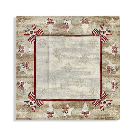 Centrotavola natalizio 100x100cm decorazioni Natale Maestri Cotonieri 5613