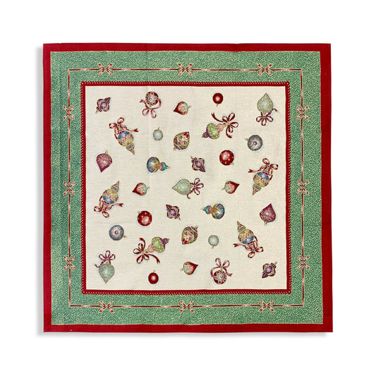 Centrotavola natalizio 100x100cm decorazioni Natale Maestri Cotonieri 5614