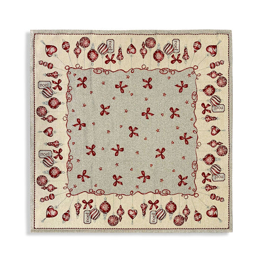 Centrotavola natalizio 100x100cm decorazioni Natale Maestri Cotonieri 5617