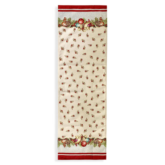 Runner natalizio 47x140cm decorazioni Centrotavola Natale Maestri Cotonieri 5628