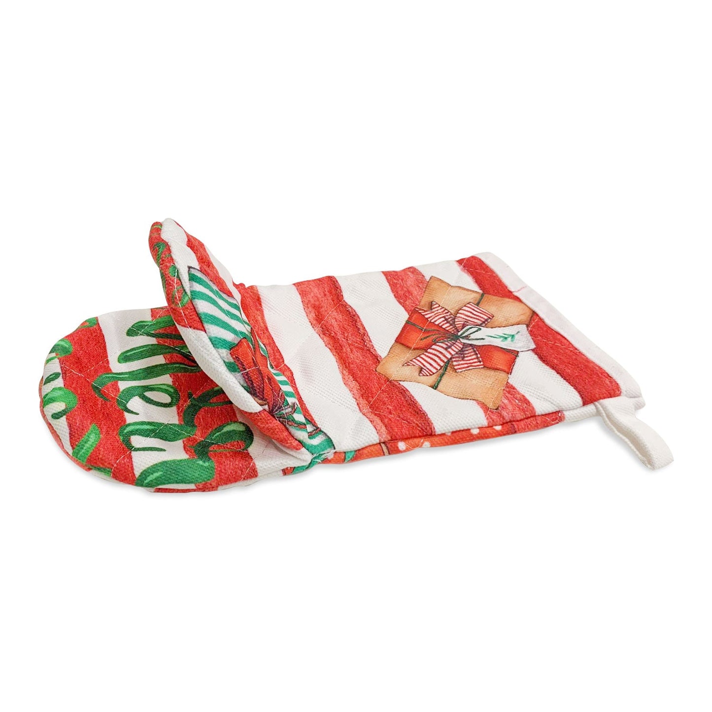 Set 3 pezzi Guanto forno e 2 Presine decori Natalizi idea regalo Natale 5643