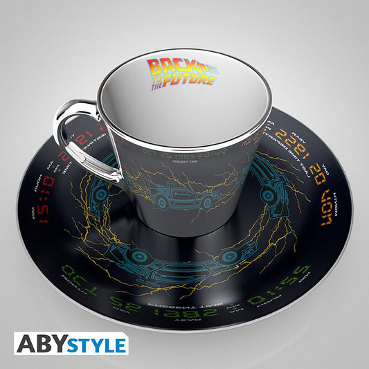 ABYSTYLE RITORNO AL FUTURO - Set Tazza "Specchio" e Piattino: "DeLorean"