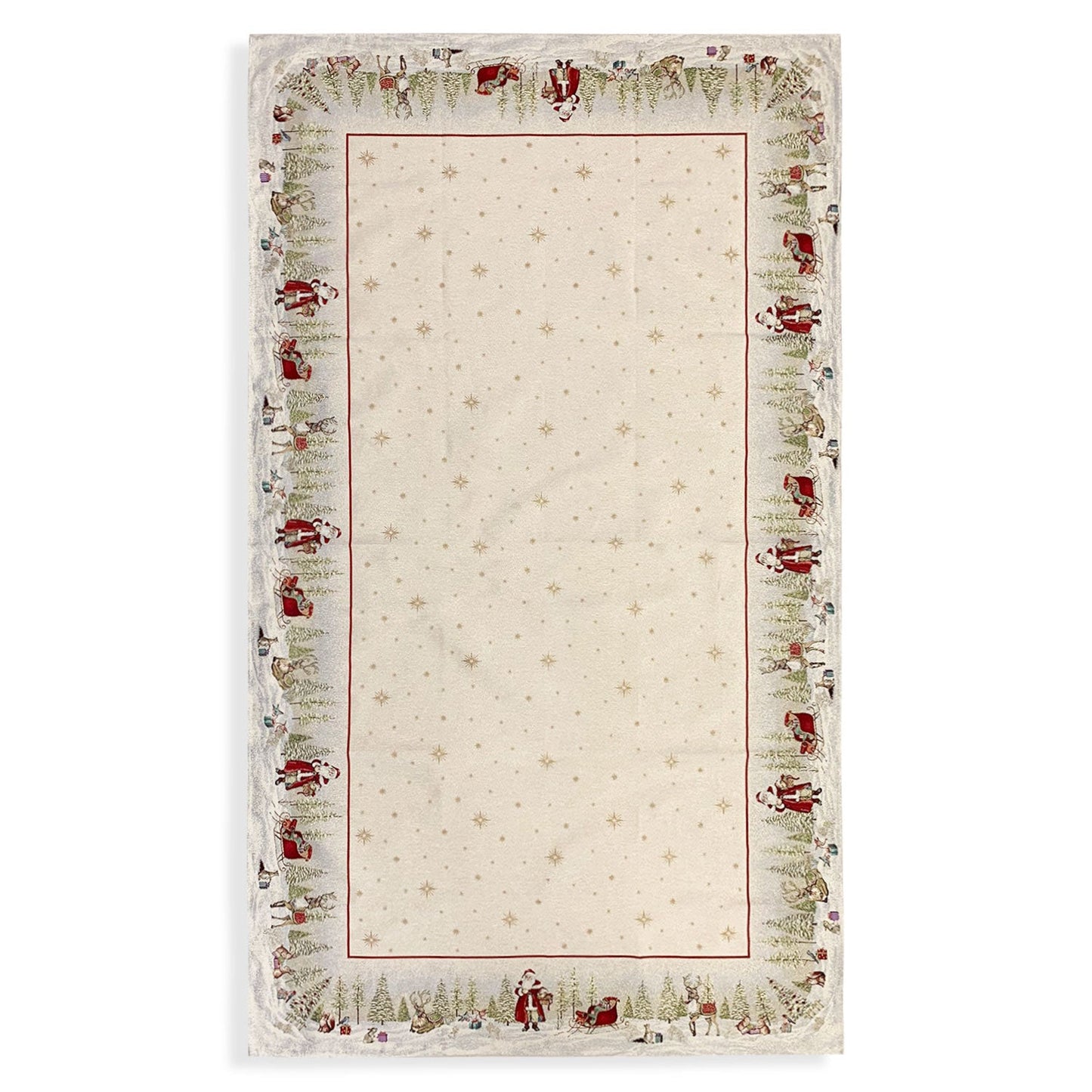 Tovaglia Natalizia con paesaggio Natale gobelin Maestri Cotonieri 6 posti 5671