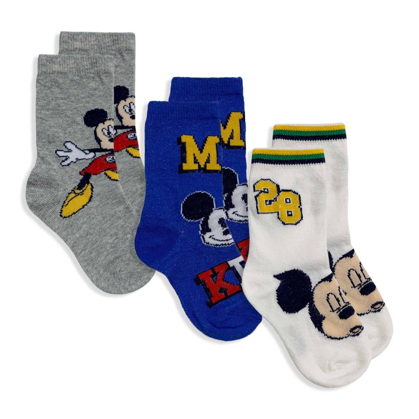 Calzini Disney Mickey Mouse set 3 paia per bambino in cotone Calze Bimbo 5674