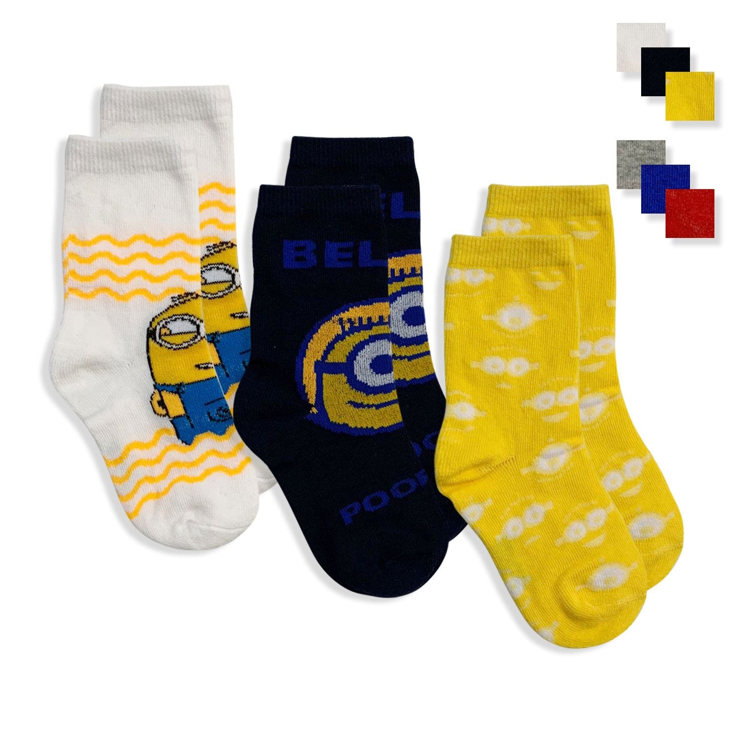 Calzini Minions set 3 paia per bambino in cotone Calze Bimbo 5675