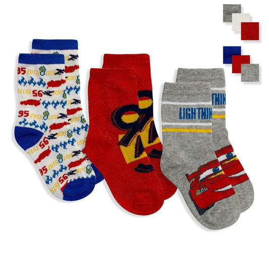 Calzini Disney Cars Saetta set 3 paia per bambino in cotone Calze Bimbo 5677