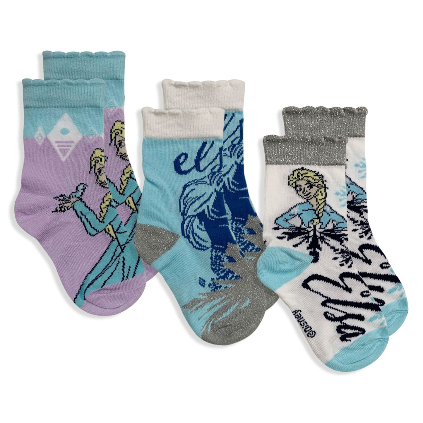 Calzini Disney Frozen set 3 paia per bambina in cotone Calze Bimba 5681