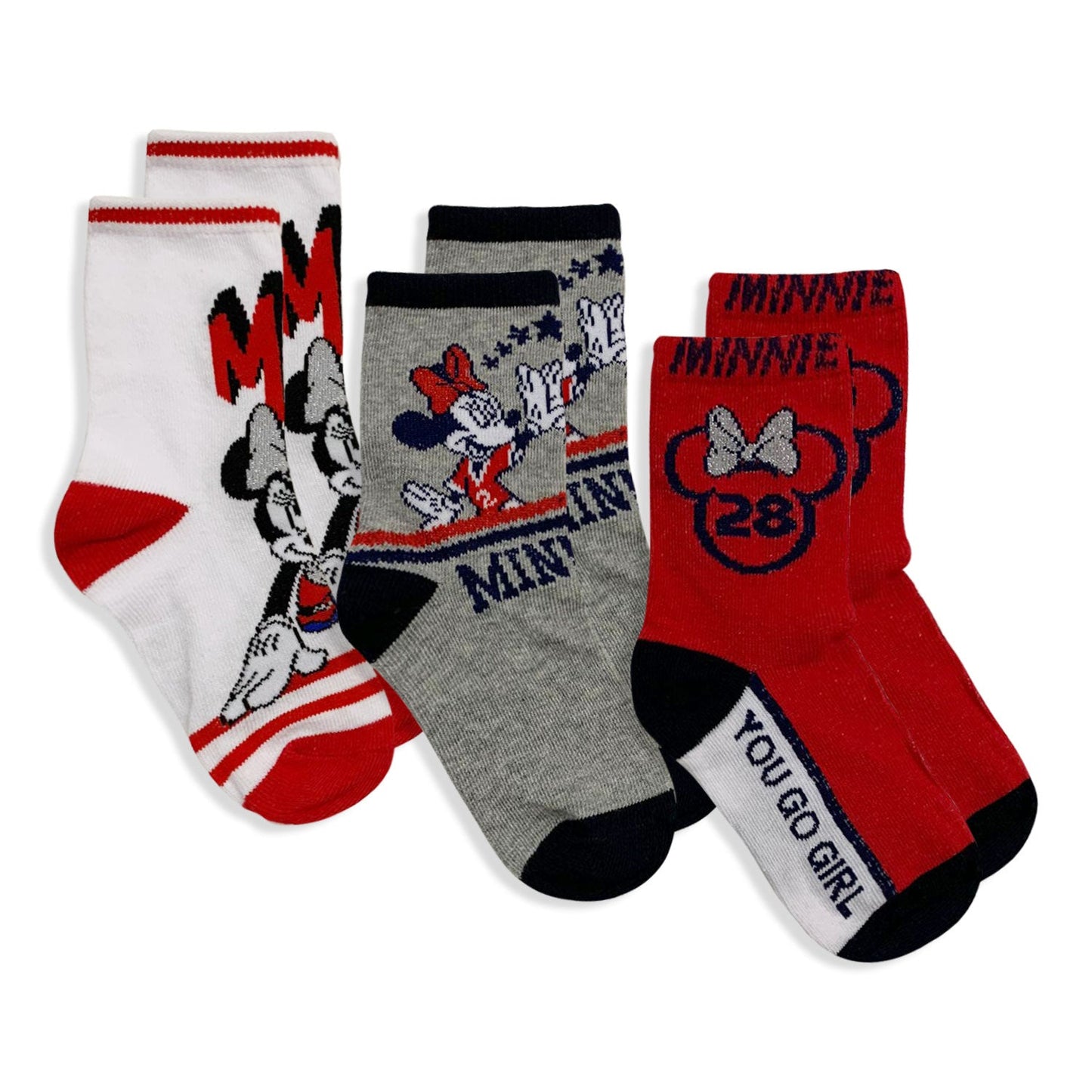 Calzini Disney Minnie Mouse set 3 paia per bambina in cotone Calze Bimba 5682