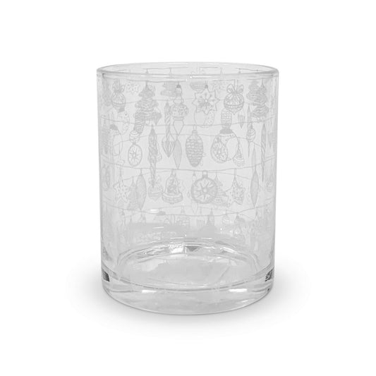 Bicchieri da acqua natalizi Nuvole di Stoffa in vetro con decori natale 6pz 5713