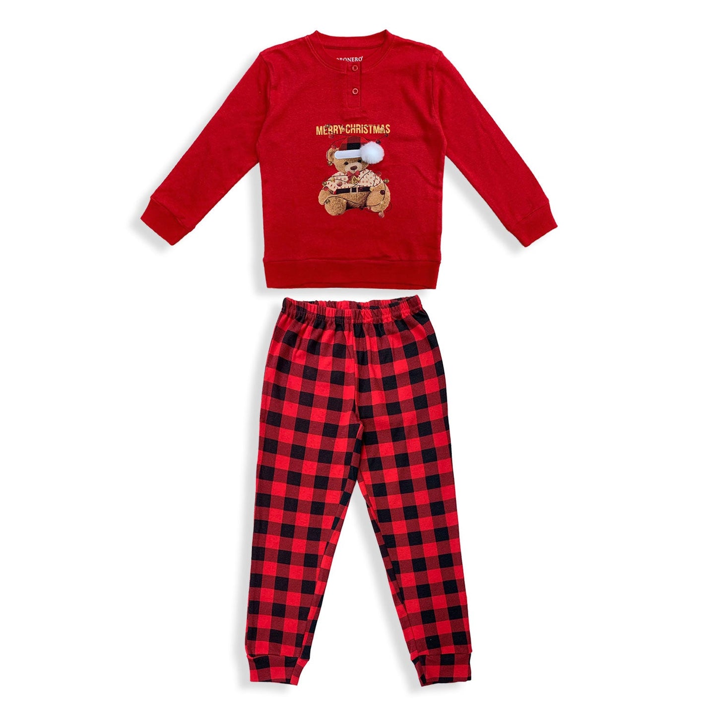 Pigiama natalizio bambina lungo bimba regalo Natale caldo cotone Oronero 5776