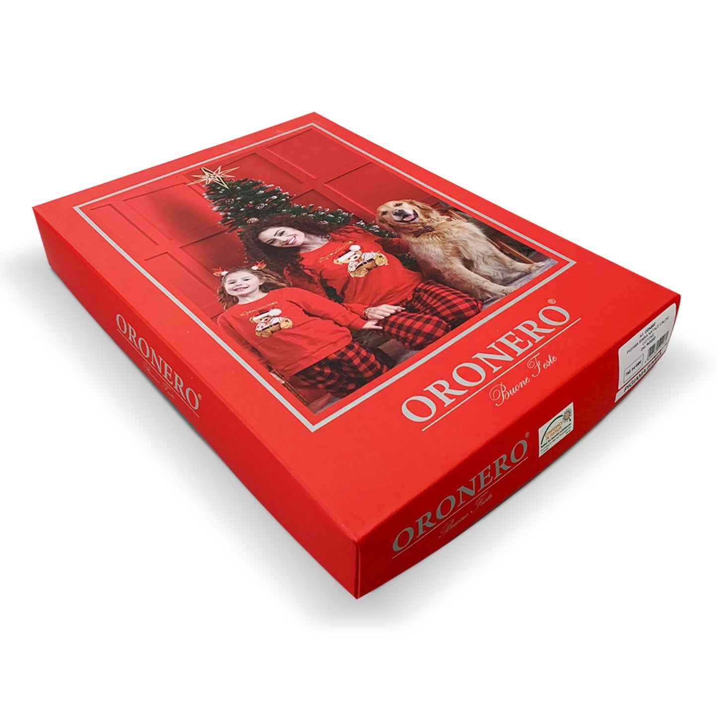 Pigiama natalizio donna lungo ragazza Regalo Natale caldo cotone Oronero 5779