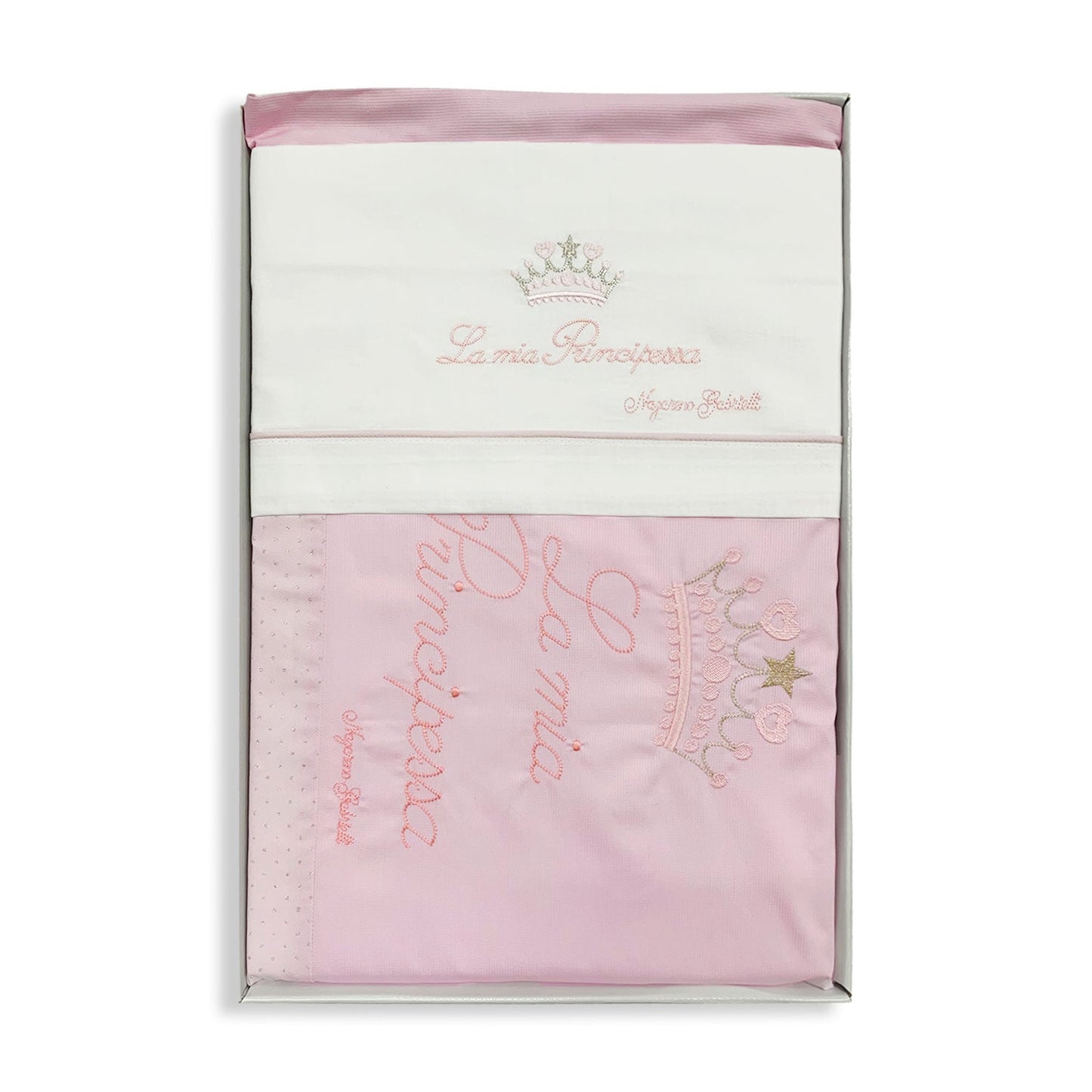 Coordinato culla carrozzina ricamato Nazareno Gabrielli neonato set 5 pezzi 5792