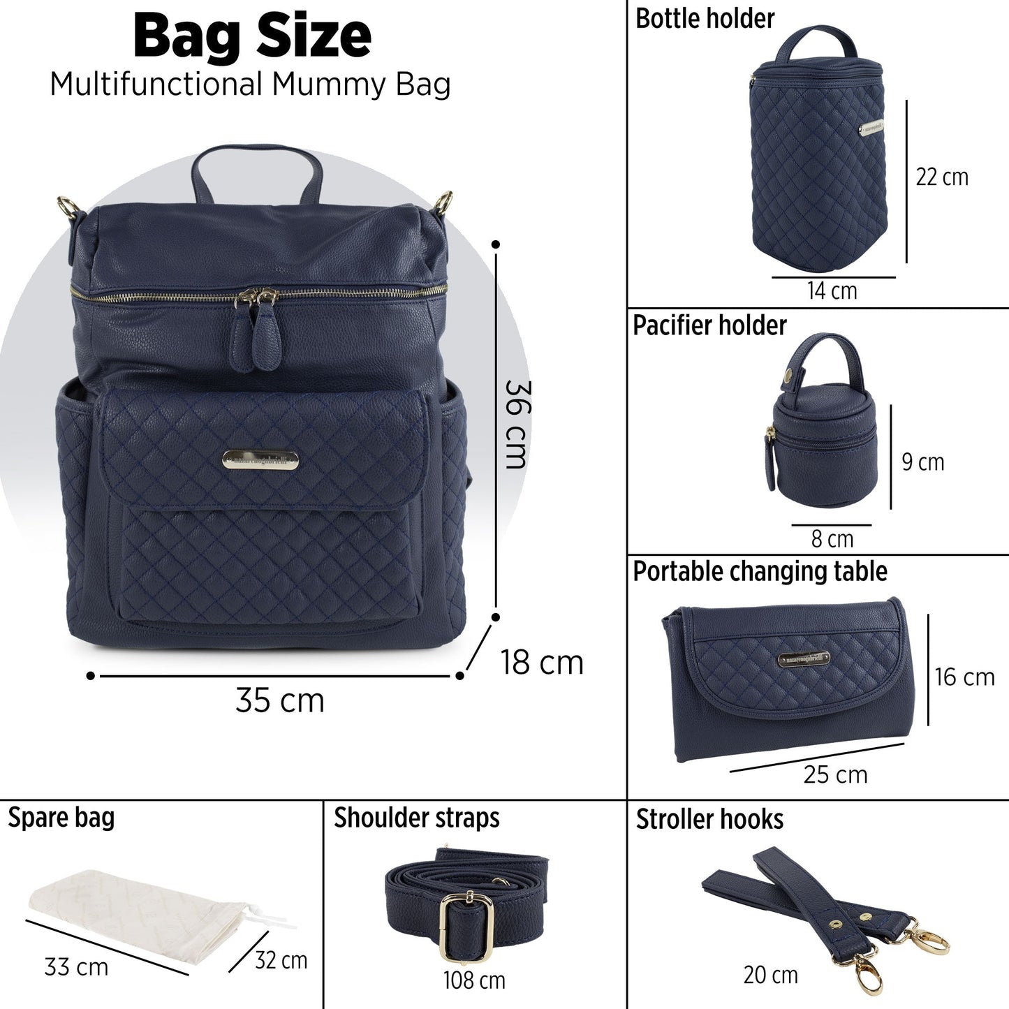 Set Borsa fasciatoio per nascita Neonato Nazareno Gabrielli in ecopelle 5805