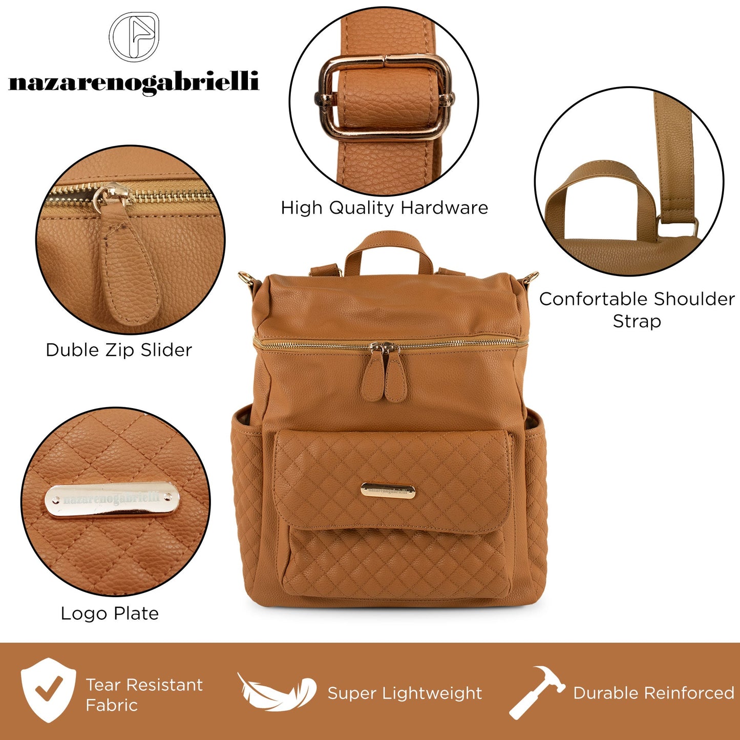 Set Borsa fasciatoio per nascita Neonato Nazareno Gabrielli in ecopelle 5805