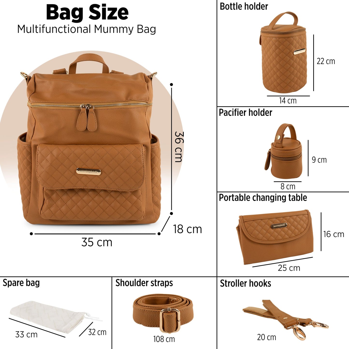 Set Borsa fasciatoio per nascita Neonato Nazareno Gabrielli in ecopelle 5805