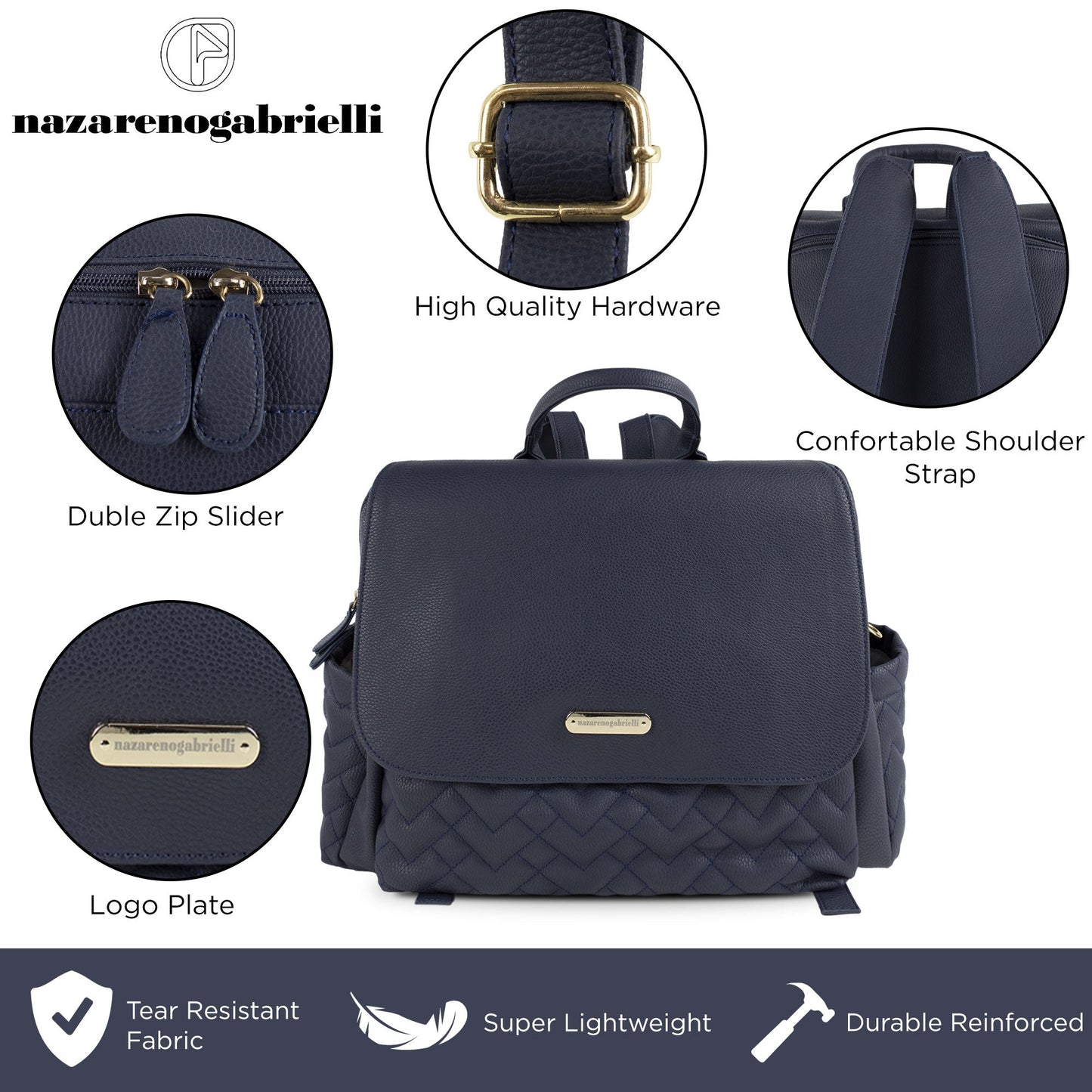 Set Borsa fasciatoio per nascita Neonato Nazareno Gabrielli in ecopelle 5807