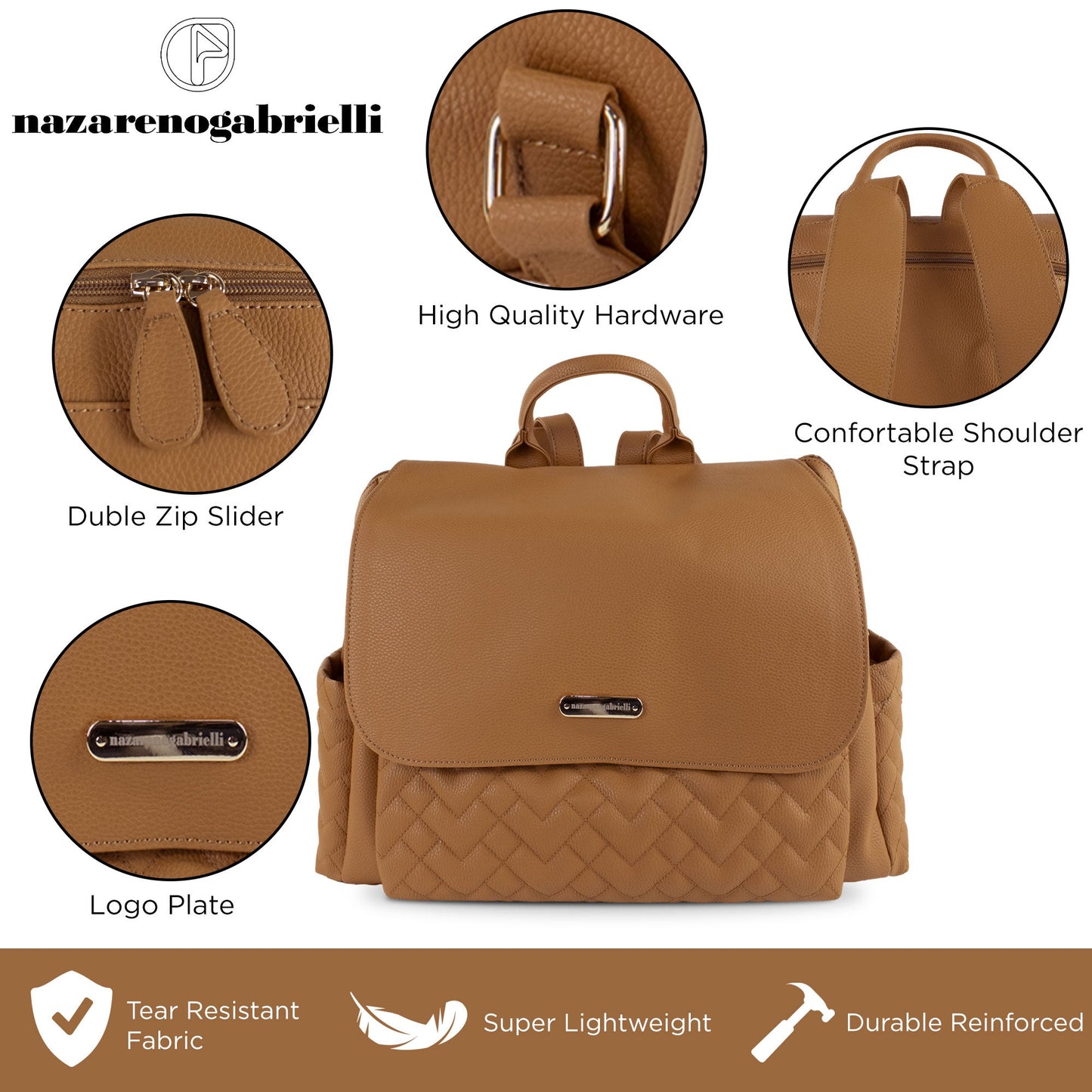 Set Borsa fasciatoio per nascita Neonato Nazareno Gabrielli in ecopelle 5807