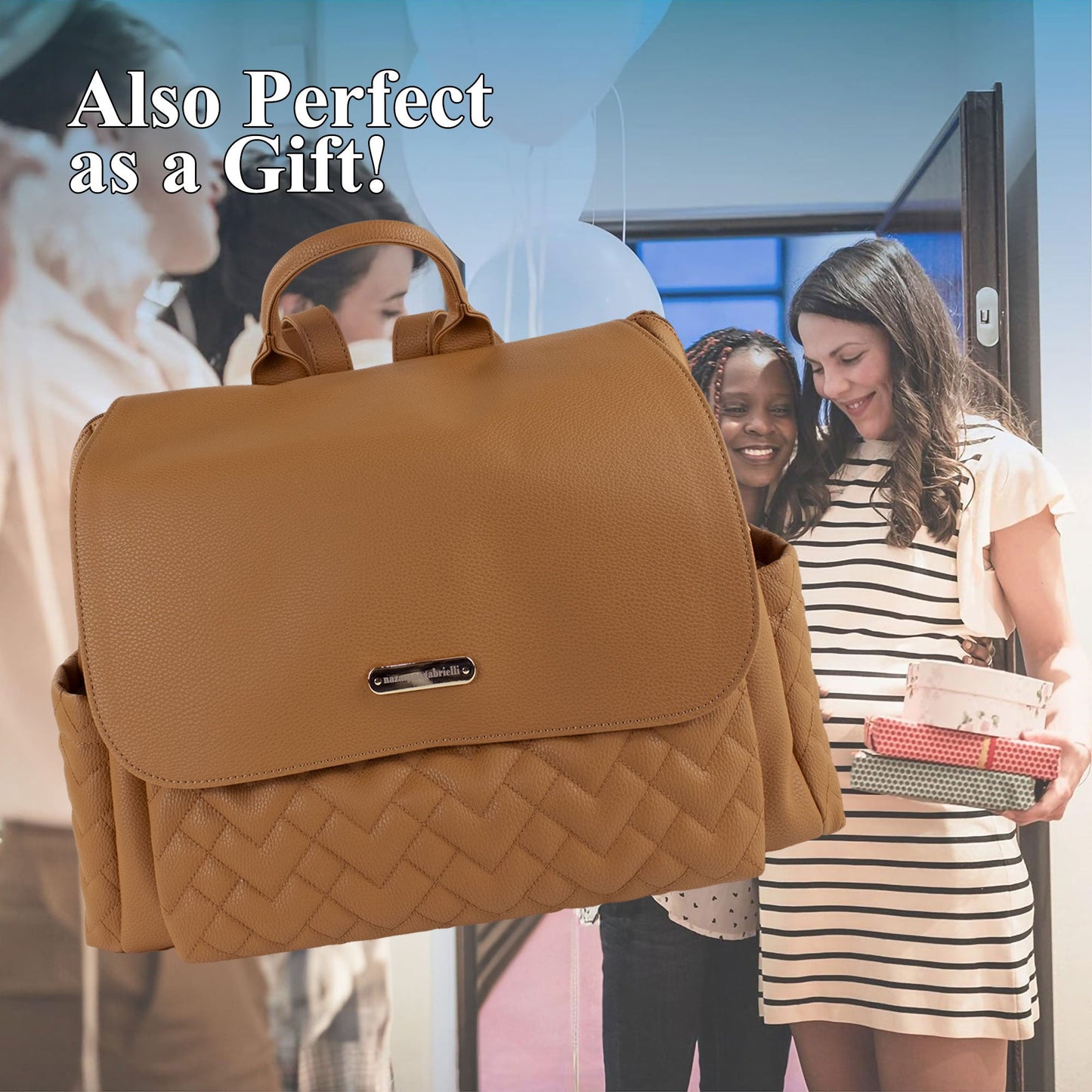 Set Borsa fasciatoio per nascita Neonato Nazareno Gabrielli in ecopelle 5807