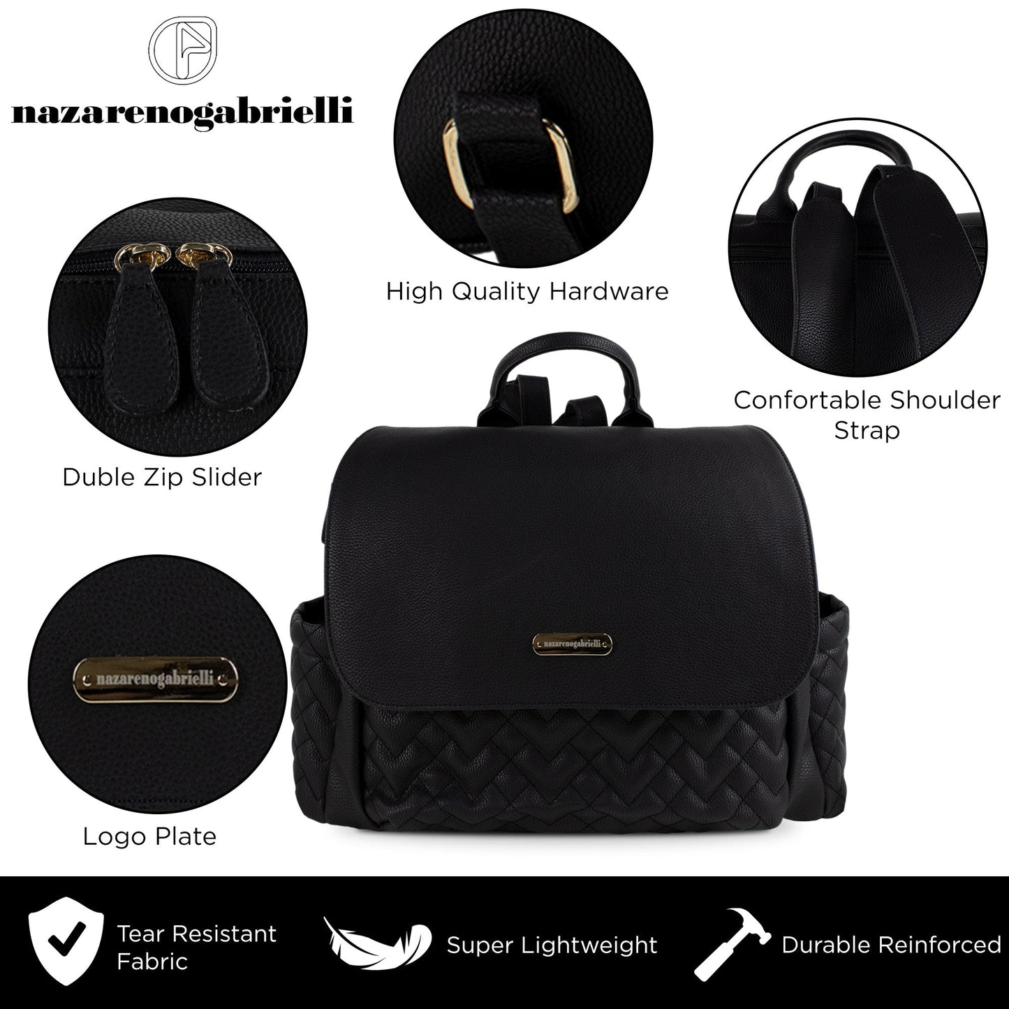 Set Borsa fasciatoio per nascita Neonato Nazareno Gabrielli in ecopelle 5807