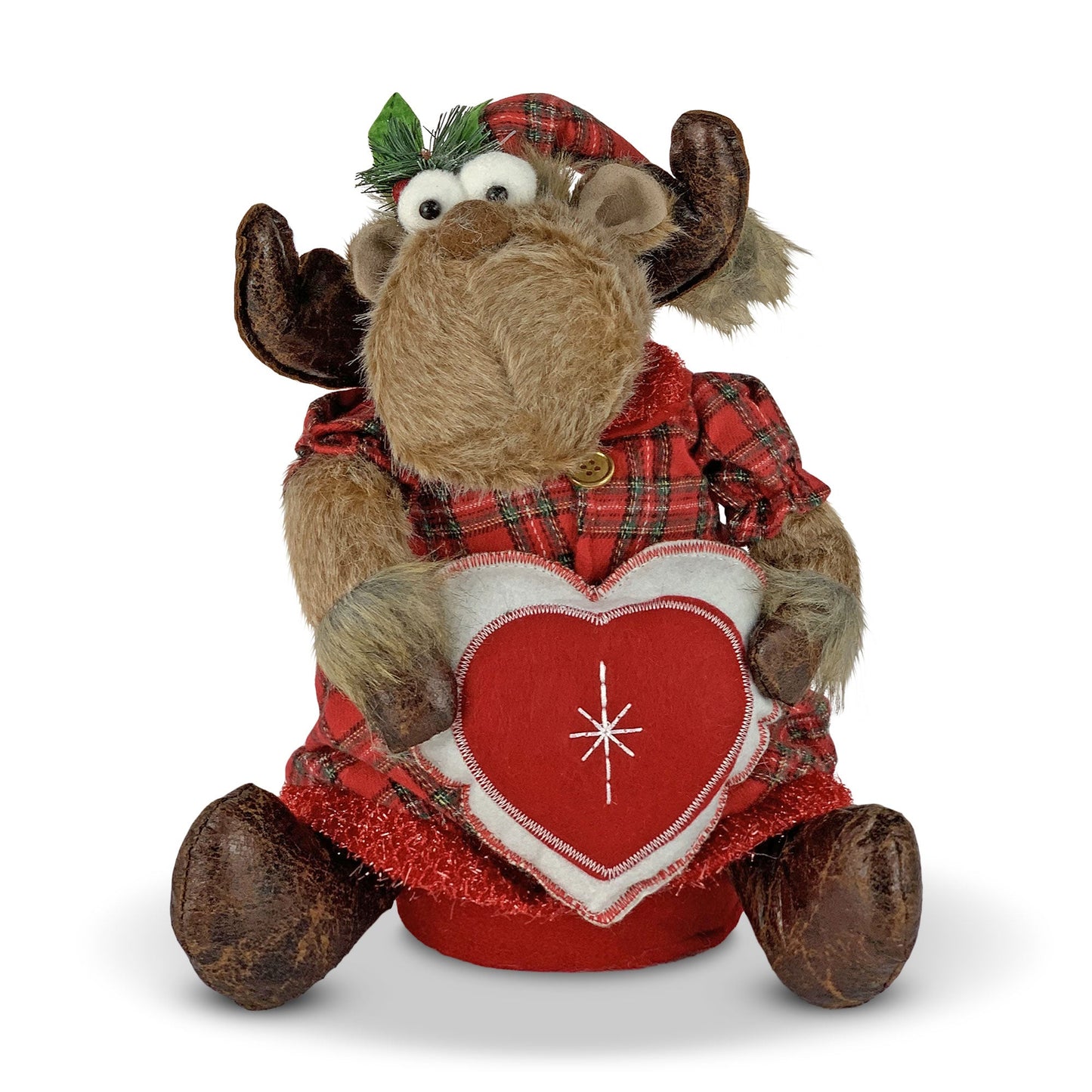 Decorazione natalizia Renna di Babbo Natale seduta peluche Idea Regalo 5855