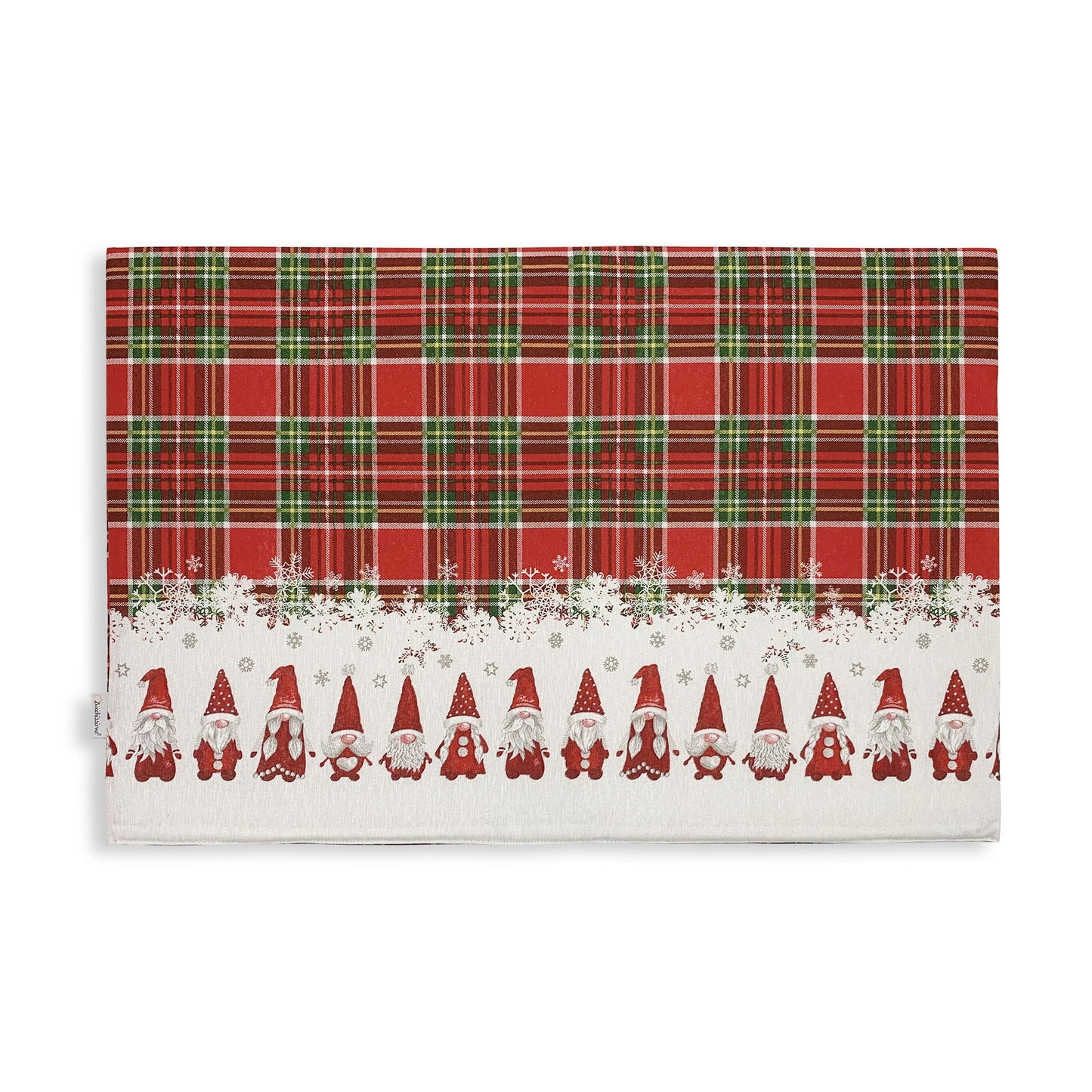 Coprifornelli Natalizio scozzese Zucchissime decoro gnomi folletti cucina 5862