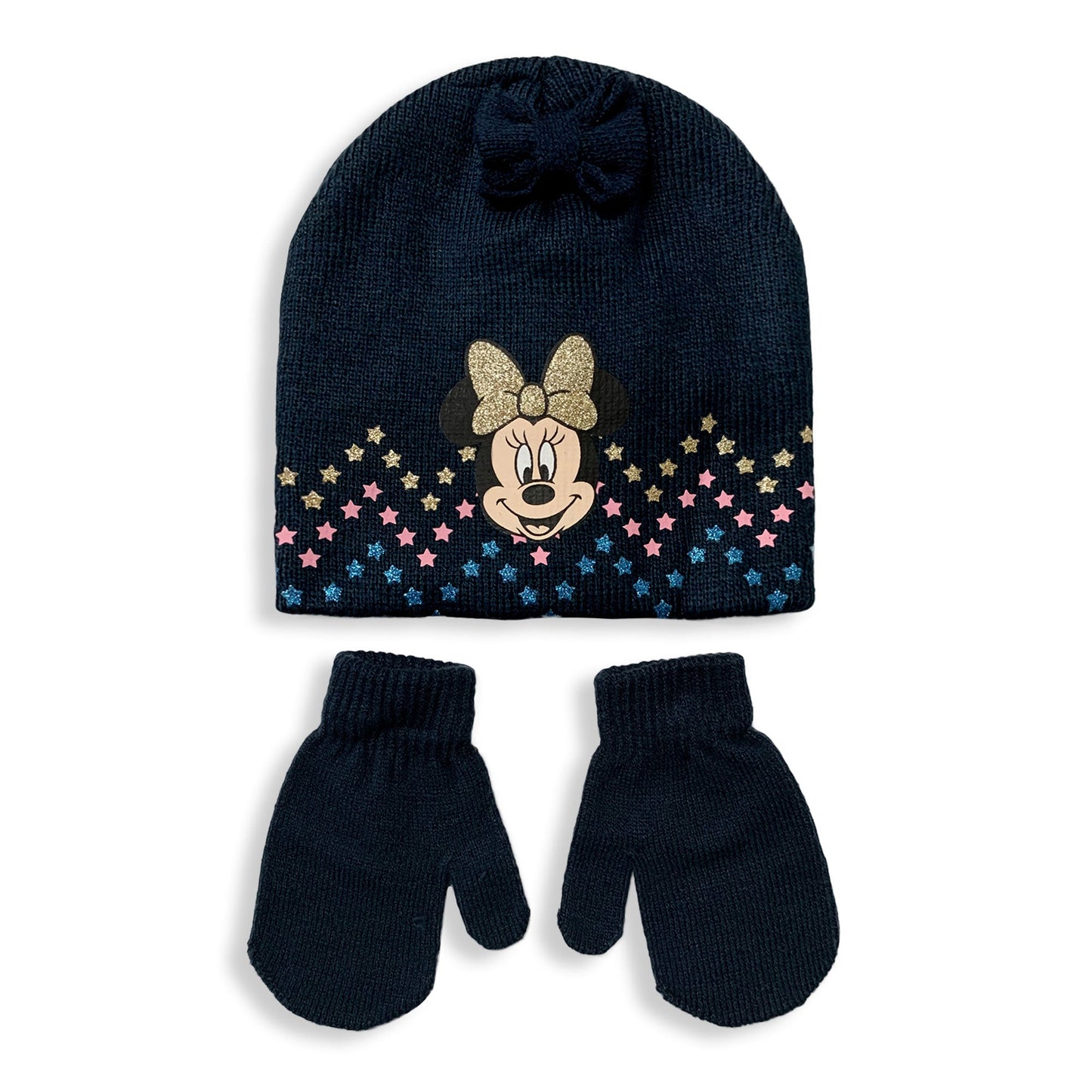 Cappello e guanti Disney Minnie Mouse invernale neonato bimba glitter 5895