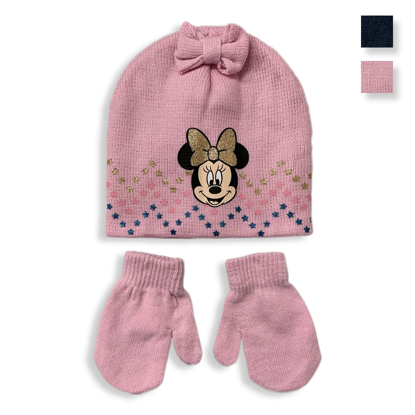 Cappello e guanti Disney Minnie Mouse invernale neonato bimba glitter 5895