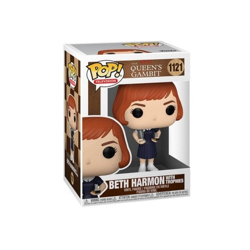Funko Pop! Queen'S Gambit (1121) Beth Harmon Regina Degli Scacchi W/Trophies 9Cm