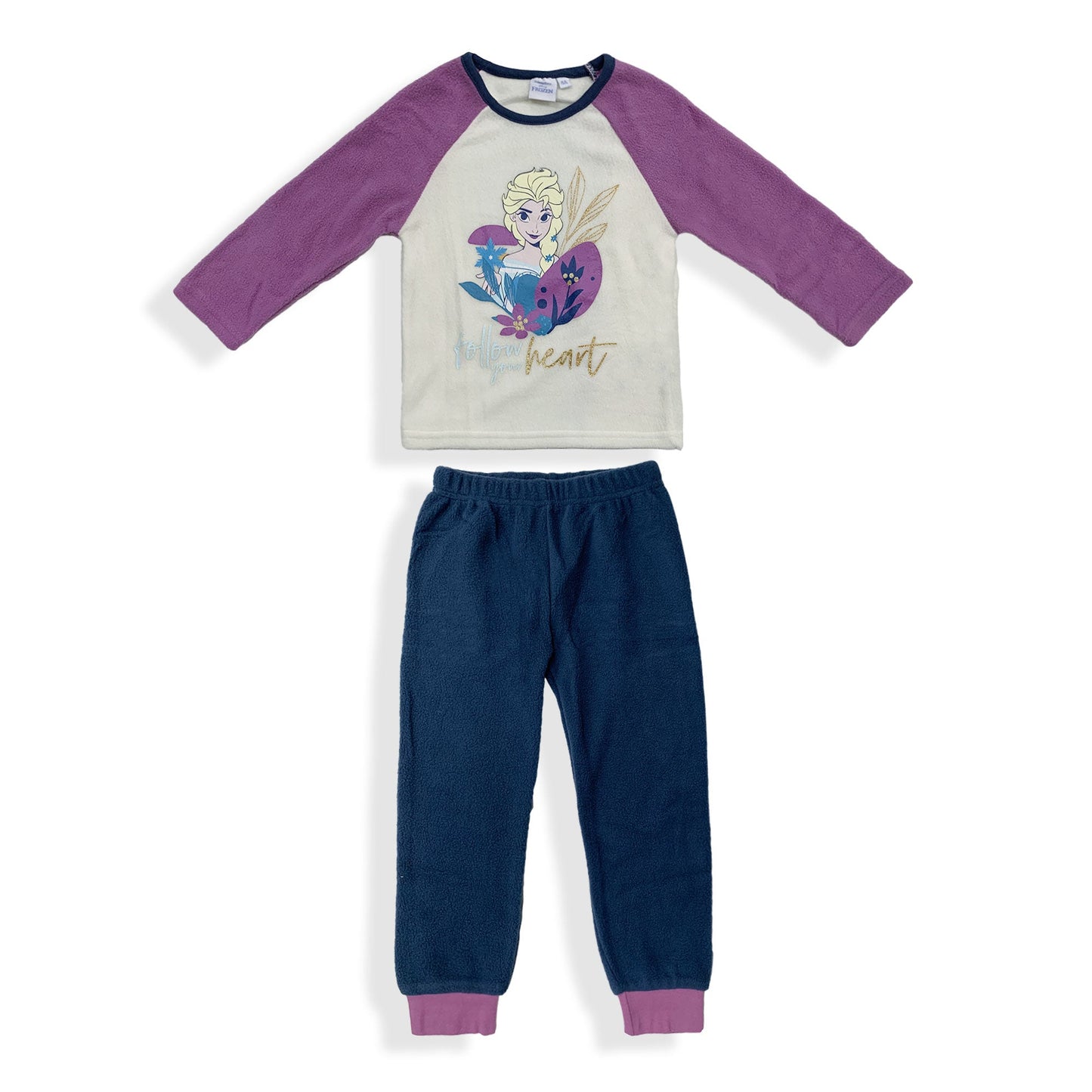Pigiama Disney Frozen invernale Elsa maniche lunghe bambina in pile bimba 5950