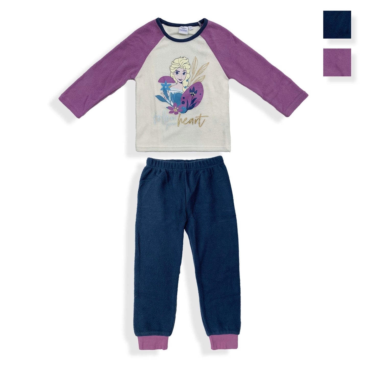 Pigiama Disney Frozen invernale Elsa maniche lunghe bambina in pile bimba 5950