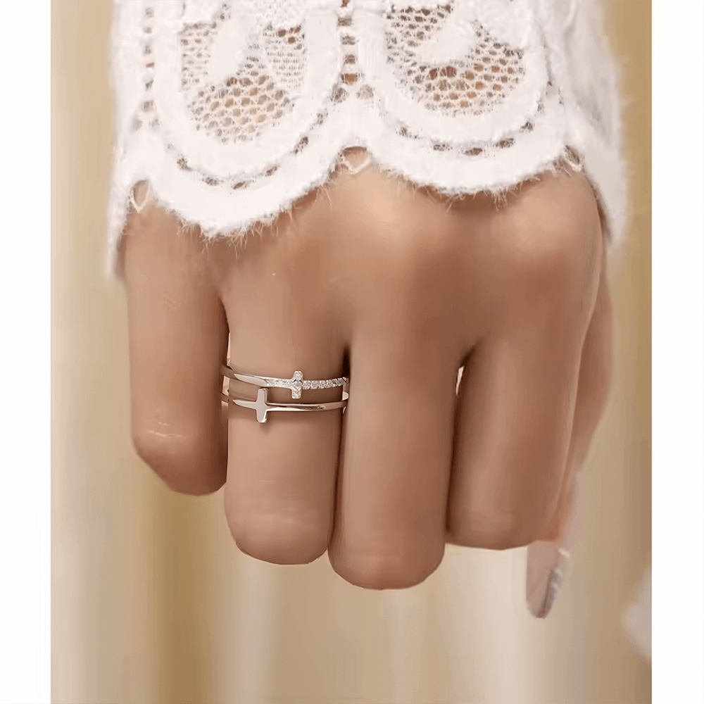 Anello da Donna in Argento Sterling 925 Per la donna della mia vita - Croce