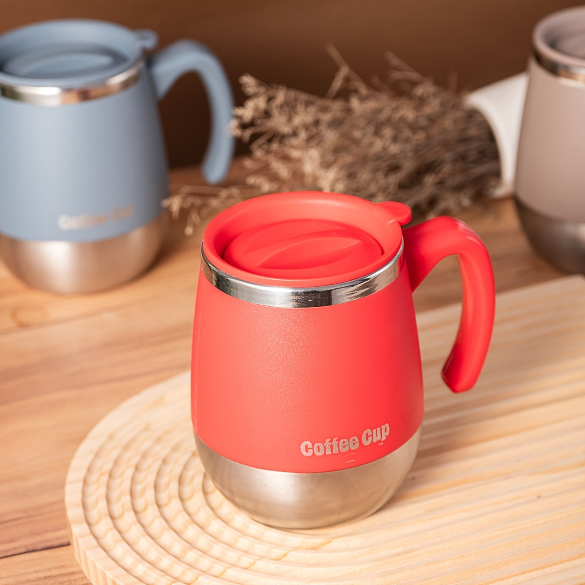 1pc 500ml Insulated Stainless Steel Coffee Mug with Lid, Double-Wall Vacuum Thermal Cup for Hot and Cold Drinks, Ideal for Home, Outdoor, Camping, Birthday, Holiday, Thanksgiving, Christmas Gift