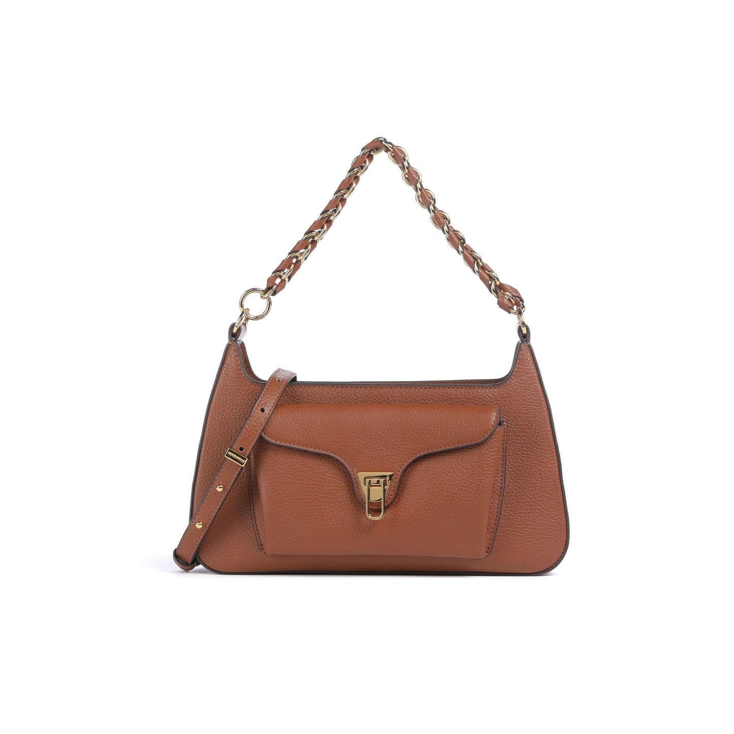 COCCINELLE Borsa Donna a Spalla Marrone, In Vera Pelle, Beat Generation