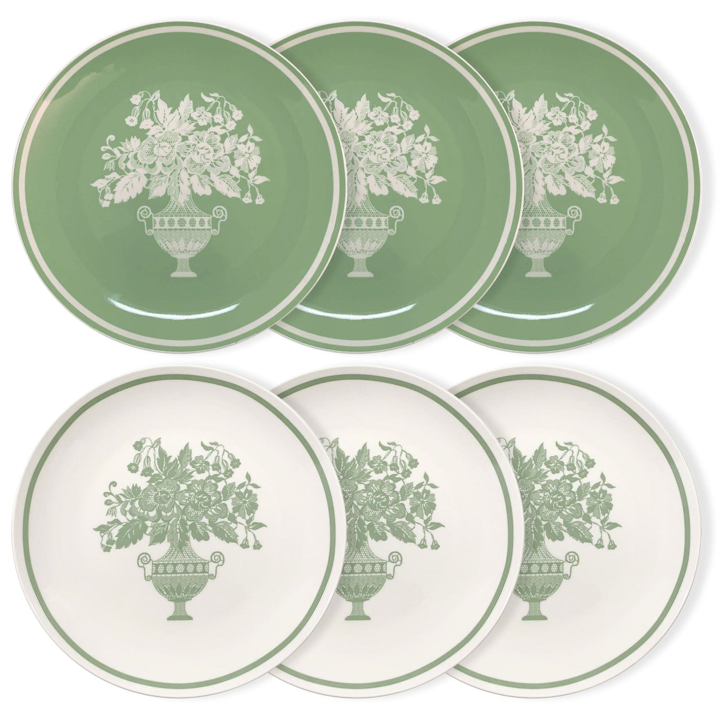 Servizio piatti da dessert Nuvole di Stoffa Shabby Chic Chloe fiori 6pz 6017