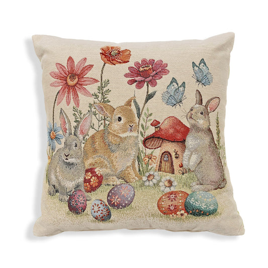 Cuscino arredo pasquale in gobelin Maestri Cotonieri coniglietti Pasqua 6020
